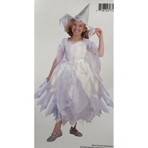 White Witch Costume w/ Hat Girls Size Medium (7/8) NEW in Package! Dress Up